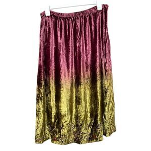 Vintage Bridgewater Studio‎ Purple Green Velvet Maxi Dress beading Size 18W